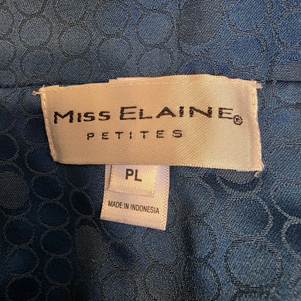 Miss Elaine Teal Blue Womans Large Petite Pajama Set - Picture 3 of 7